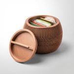 Casa si Gradina - Mobilier - Organizare si depozitare - Cutii depozitare - Recipient Depozitare Minimalist cu Capac Filetat, Gri Metalizat, 8 cm - Infinity.ro