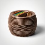 Casa si Gradina - Mobilier - Organizare si depozitare - Cutii depozitare - Recipient Depozitare Minimalist cu Capac Filetat, Gri Metalizat, 8 cm - Infinity.ro