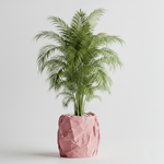 Casa si Gradina - Gradinarit si plante - Plante si ghivece - Ghivece si suporturi - Ghiveci decorativ Crumpled Design, roz rosewood, plastic PLA, diametru 12cm, inaltime 16cm - Infinity.ro