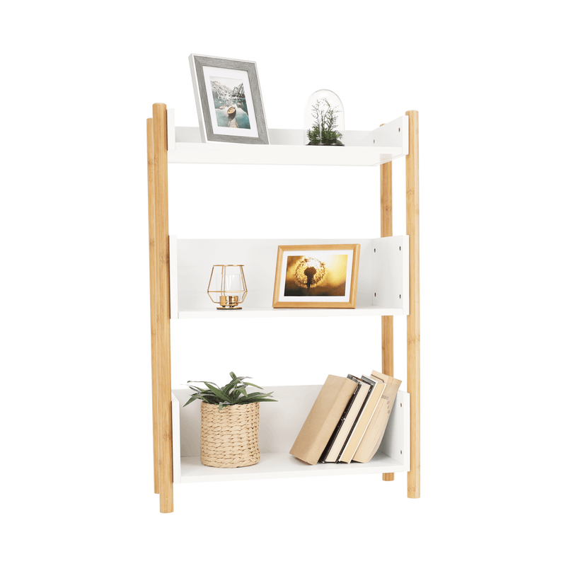 Casa si Gradina - Mobilier - Biblioteci si rafturi - Rafturi - Etajera cu 3 rafturi, bambus natural / alb, BALTIKA TYPE 2 - Infinity.ro