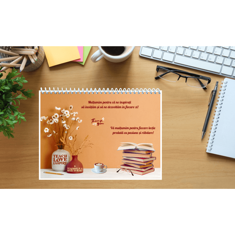 Carti si Birotica - Papetarie - Agende si calendare - Planere - Planificator Saptamanal, Nedatat, A4, 54 de file legate cu spirala, Coperta personalizabila, Cadre didactice - Infinity.ro