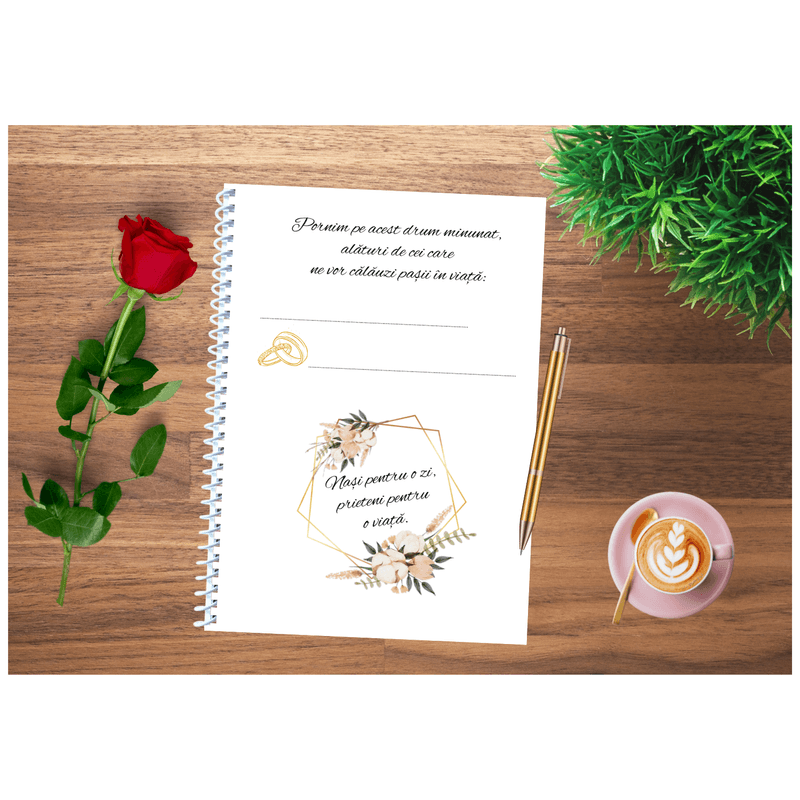 Carti si Birotica - Papetarie - Agende si calendare - Planere - Planificator/Organizator nunta, Wedding planner, A4, 150 pagini, Coperta Personalizabila - Infinity.ro