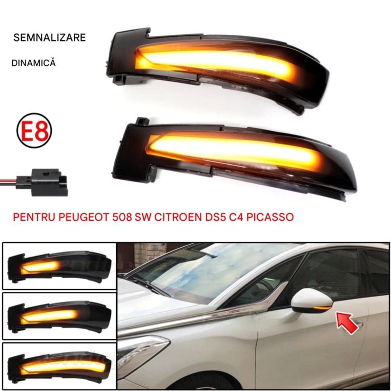 Auto si Moto - Piese auto si accesorii - Caroserie - Faruri, stopuri si proiectoare - Semnalizari dinamice oglinda PEUGEOT 508, CITROEN C4 Picasso, DS5, C4 Grand Picasso II - Infinity.ro