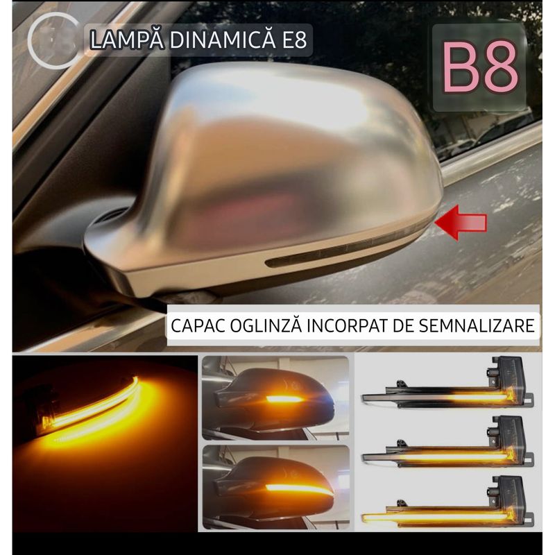 Auto si Moto - Piese auto si accesorii - Caroserie - Faruri, stopuri si proiectoare - Semnalizari Dinamice Oglinda AUDI B8, A4 S4 2008-2009, A5 S5 2007-2009, A6 S6 2008-2011, A8 S8 2008-2010, Q3 2012-2015 - Infinity.ro