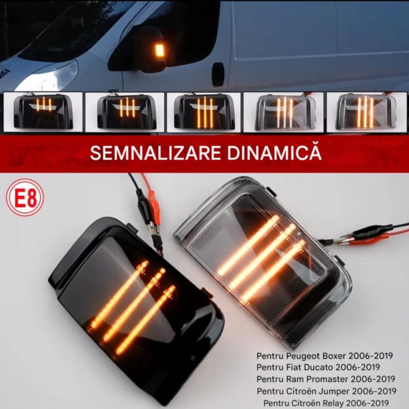 Auto si Moto - Piese auto si accesorii - Caroserie - Faruri, stopuri si proiectoare - Semnalizari dinamice oglinda PEUGEOT Boxer, FIAT Ducato, CITROEN Jumper Relay, RAM Promaster, Cu 3 linii - Infinity.ro