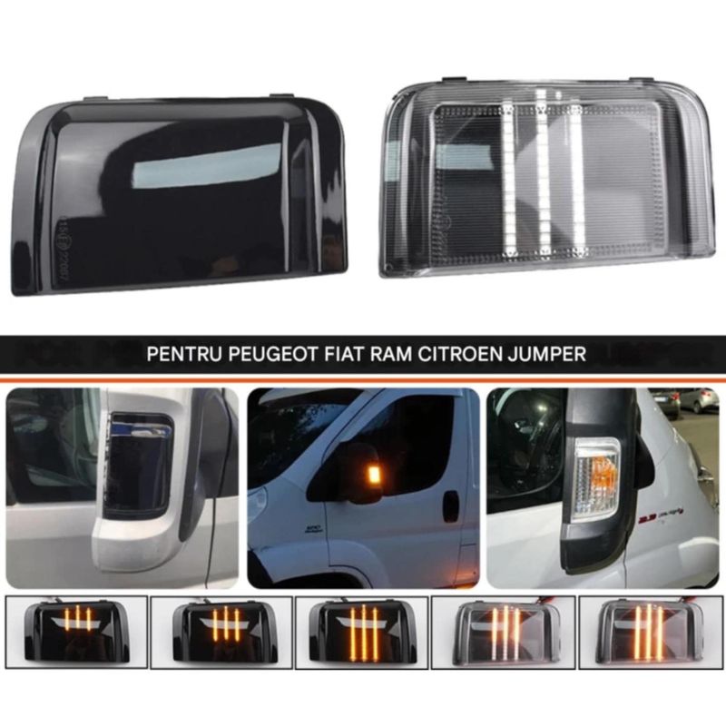 Auto si Moto - Piese auto si accesorii - Caroserie - Faruri, stopuri si proiectoare - Semnalizari dinamice oglinda PEUGEOT Boxer, FIAT Ducato, CITROEN Jumper Relay, RAM Promaster, Cu 3 linii - Infinity.ro