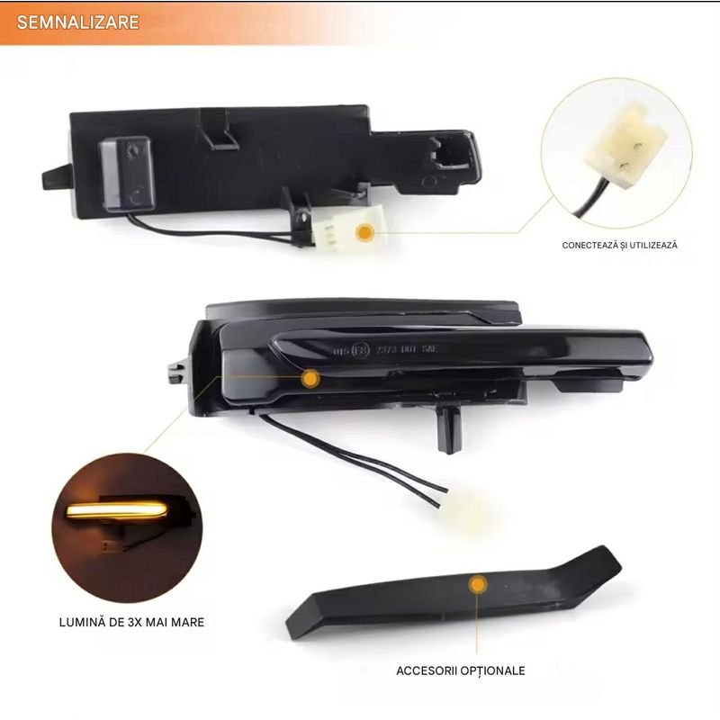 Auto si Moto - Piese auto si accesorii - Caroserie - Faruri, stopuri si proiectoare - Semnalizari dinamice oglinda compatibile cu VOLVO XC90 II MK2, XC60, V90 MK2 II, S90 2016-2021 - Infinity.ro