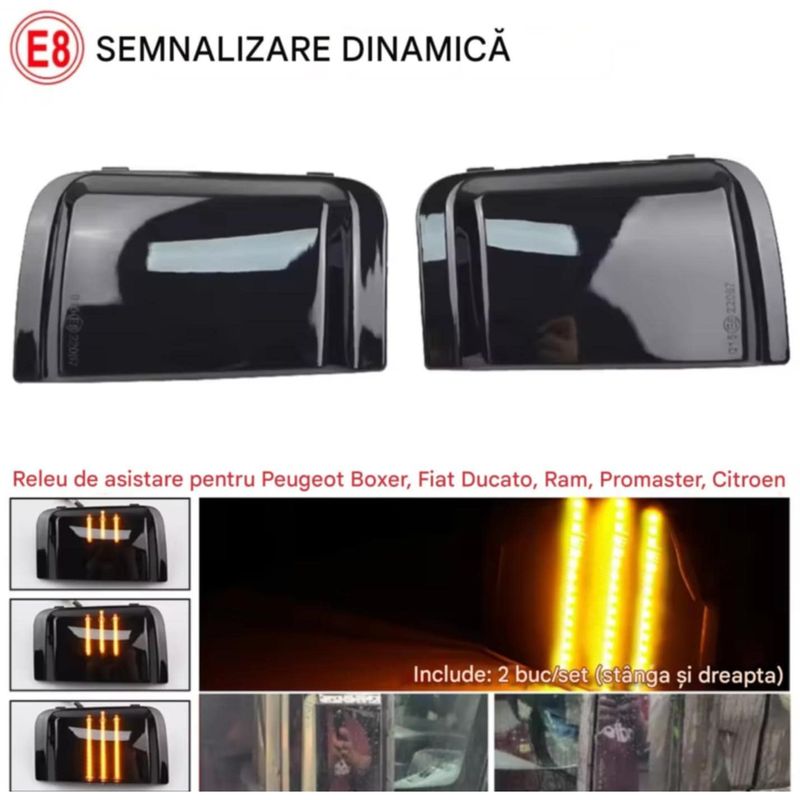 Auto si Moto - Piese auto si accesorii - Caroserie - Faruri, stopuri si proiectoare - Semnalizari dinamice oglinda PEUGEOT Boxer, FIAT Ducato, CITROEN Jumper Relay, RAM Promaster, Cu 3 linii - Infinity.ro