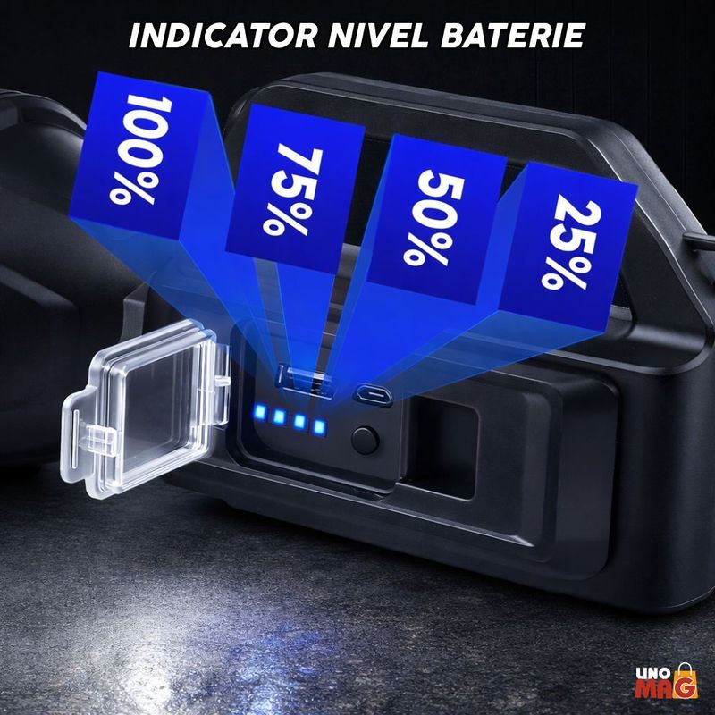 Sport si Outdoor - Camping - Articole solare camping - Lampi si lanterne camping - Lanterna LED SL-100 Linomag®, COB lateral, USB, powerbank, IP65, 28x12cm, negru - Infinity.ro