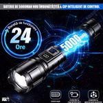 Sport si Outdoor - Camping - Articole solare camping - Lampi si lanterne camping - Lanterna LED cu zoom Linomag®, 5000mAh, USB-C, 5 moduri, IP67, display digital, power bank, negru - Infinity.ro