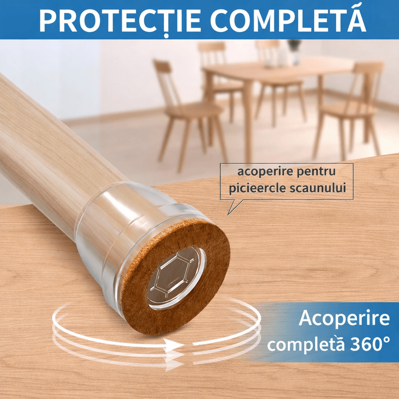 Casa si Gradina - Mobilier - Feronerie si accesorii mobila - Set 32 protectii picioare scaun din silicon cu pasla, anti zgariere si anti zgomot, pentru mobilier, protectie parchet - Infinity.ro