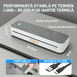 PC, gaming si accesorii - Imprimante, scanere & consumabile - Imprimante - Imprimante termice - Imprimanta Termica Portabila A4 CZAY®,Etichete 50–220 mm,HD 304 DPI,30 mm/s,iOS/Android/Windows/MacOS,2600 mAh,Bluetooth - Infinity.ro