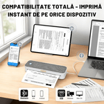 PC, gaming si accesorii - Imprimante, scanere & consumabile - Imprimante - Imprimante termice - Imprimanta Termica Portabila A4 CZAY®,Etichete 50–220 mm,HD 304 DPI,30 mm/s,iOS/Android/Windows/MacOS,2600 mAh,Bluetooth - Infinity.ro