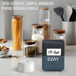 PC, gaming si accesorii - Imprimante, scanere & consumabile - Imprimante - Imprimante termice - Imprimanta Termica Portabila CZAY®, Bluetooth,Etichete 20-58mm, HD 203 DPI,50 mm/s,1200 mAh, Aplicatie Telefon, Albastru - Infinity.ro