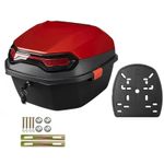 Auto si Moto - Moto - Accesorii moto si consumabile - Cutie Portbagaj Moto / Scuter FIXATO, 43x37x30 cm, cu cheie si sistem antifurt, Negru cu Rosu - Infinity.ro