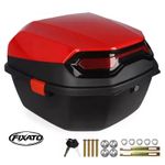 Auto si Moto - Moto - Accesorii moto si consumabile - Cutie Portbagaj Moto / Scuter FIXATO, 43x37x30 cm, cu cheie si sistem antifurt, Negru cu Rosu - Infinity.ro