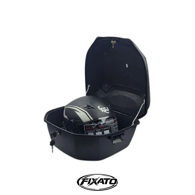Auto si Moto - Moto - Accesorii moto si consumabile - Cutie Portbagaj Moto / Scuter FIXATO, 43x37x30 cm, cu cheie si sistem antifurt, Negru cu Rosu - Infinity.ro