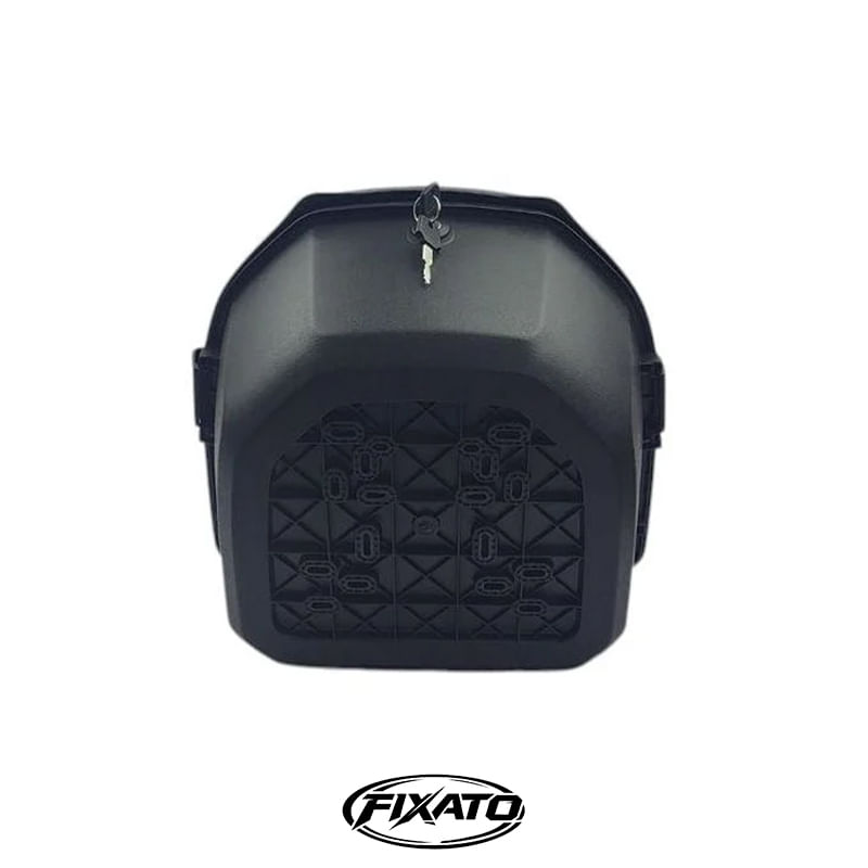 Auto si Moto - Moto - Accesorii moto si consumabile - Cutie Portbagaj Moto / Scuter FIXATO, 43x37x30 cm, cu cheie si sistem antifurt, Negru cu Rosu - Infinity.ro