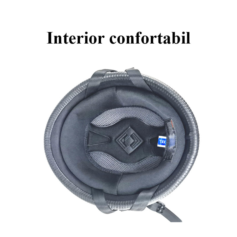 Auto si Moto - Moto - Echipamente protectie moto - Casti moto - Casca Moto/Scuter FIXATO Retro German, Interior Confortabil, Prindere rapida, Negru Mat, Marime L 59-60cm - Infinity.ro