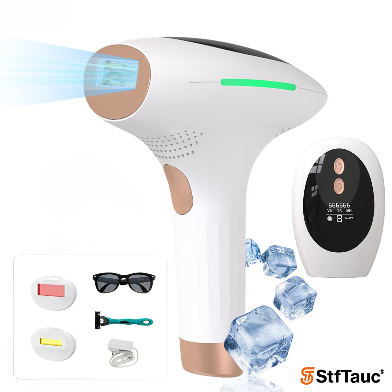 Epilator IPL Multifunctional, 8 Niveluri de Energie, Moduri HR/SC/RA, 999.999 Impulsuri, Epilare Definitiva Fara Durere