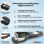 Ingrijire personala si Cosmetice - Aparate & accesorii ingrijire personala - Hair styling - Placi de indreptat parul - Placa de indreptat parul cu abur StfTauc®SteamPro, Placa de par 2 in 1, placi ceramice  5 trepte temperatura , ecran LCD - Infinity.ro