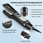 Ingrijire personala si Cosmetice - Aparate & accesorii ingrijire personala - Hair styling - Placi de indreptat parul - Placa de indreptat parul cu abur StfTauc®SteamPro, Placa de par 2 in 1, placi ceramice  5 trepte temperatura , ecran LCD - Infinity.ro