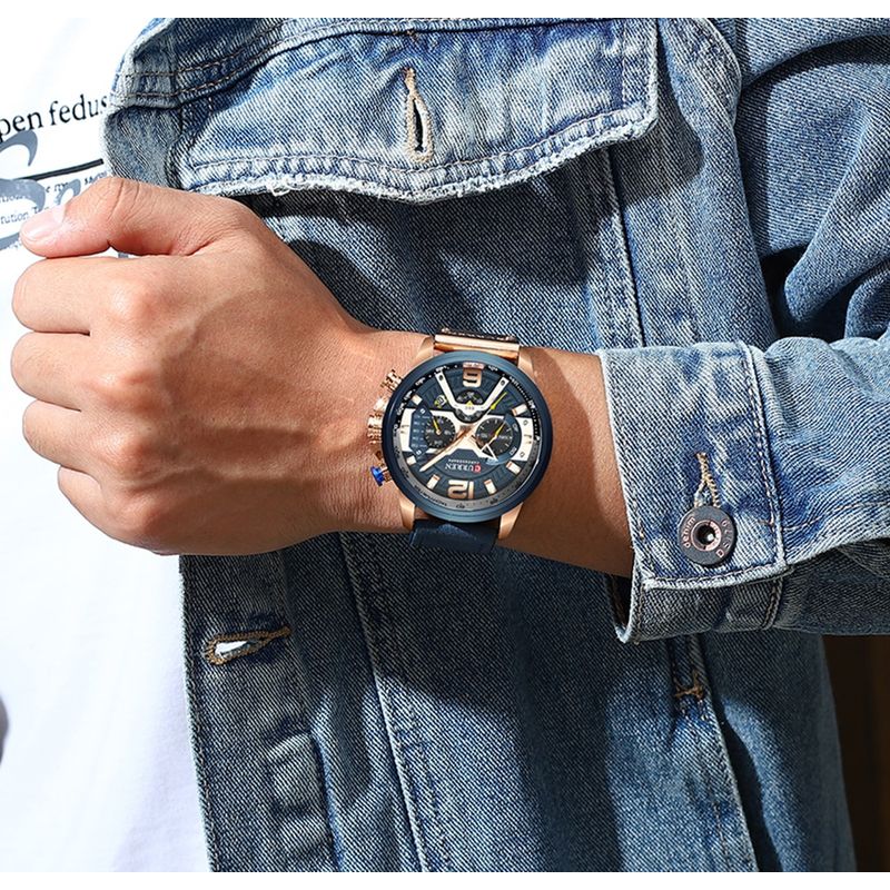 Fashion, accesorii si bijuterii - Barbati - Bijuterii barbati - Ceasuri barbati - Curren, Ceas barbatesc casual, Afisaj Analog, Mecanism Quartz - Infinity.ro