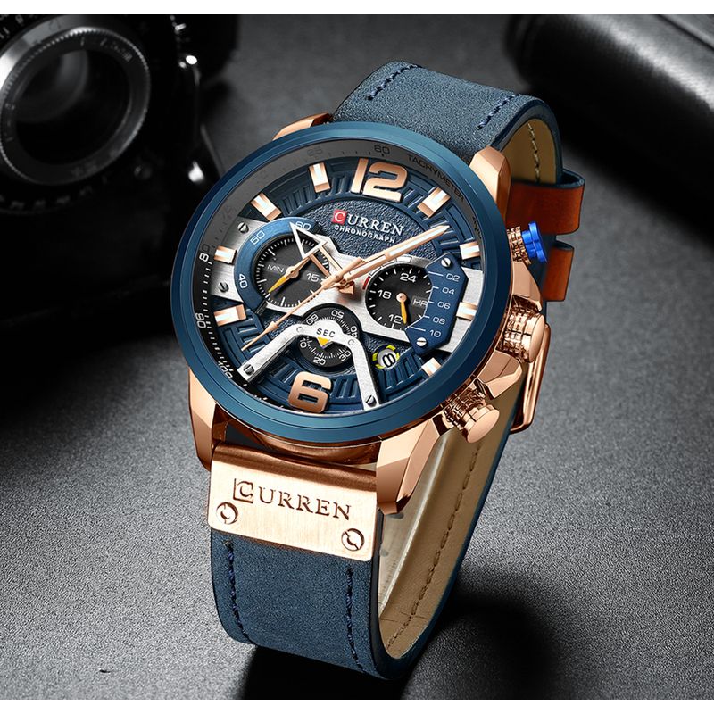 Fashion, accesorii si bijuterii - Barbati - Bijuterii barbati - Ceasuri barbati - Curren, Ceas barbatesc casual, Afisaj Analog, Mecanism Quartz - Infinity.ro