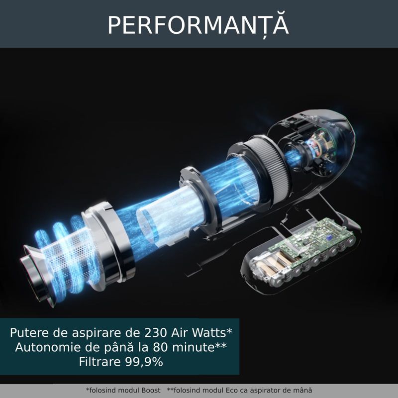 Electronice si Electrocasnice - Ingrijirea locuintei - Aspiratoare - Aspirator vertical fara fir Rowenta X-Force Flex 9.60 Aqua RH20C7WO cu functie de mop, 250W - Infinity.ro