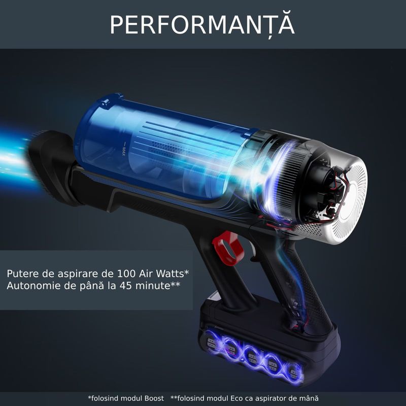 Electronice si Electrocasnice - Ingrijirea locuintei - Aspiratoare - Aspirator vertical fara fir Rowenta X-Force Flex 9.60 Aqua RH20C7WO cu functie de mop, 250W - Infinity.ro