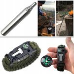 Sport si Outdoor - Accesorii si echipamente sportive - Sporturi extreme si supravietuire - Kituri supravietuire - Kit Supravietuire Militar Complet 17 in 1 NewEvo, 51 de Utilizari Diferite, Multitool, Lanterna, Cutit, Busola - Infinity.ro