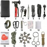 Sport si Outdoor - Accesorii si echipamente sportive - Sporturi extreme si supravietuire - Kituri supravietuire - Kit Supravietuire Militar Complet 17 in 1 NewEvo, 51 de Utilizari Diferite, Multitool, Lanterna, Cutit, Busola - Infinity.ro