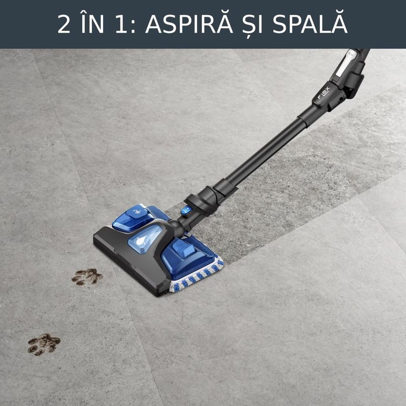 Electronice si Electrocasnice - Ingrijirea locuintei - Aspiratoare - Aspirator vertical fara fir Rowenta X-Force Flex 9.60 Aqua RH20C7WO cu functie de mop, 250W - Infinity.ro