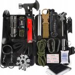 Sport si Outdoor - Accesorii si echipamente sportive - Sporturi extreme si supravietuire - Kituri supravietuire - Kit Supravietuire Militar Complet 17 in 1 NewEvo, 51 de Utilizari Diferite, Multitool, Lanterna, Cutit, Busola - Infinity.ro