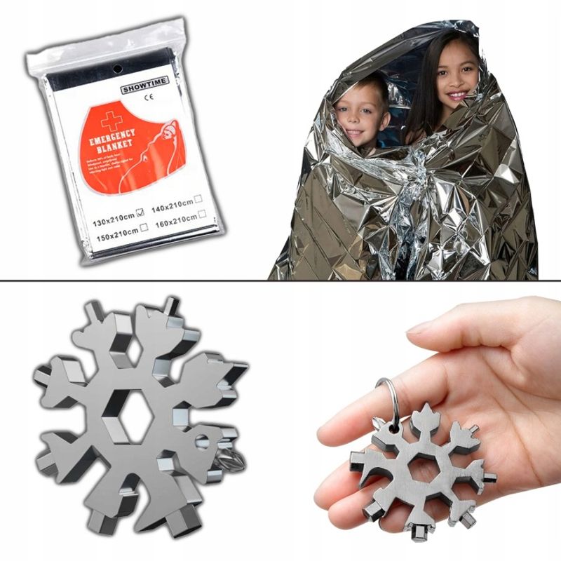 Sport si Outdoor - Accesorii si echipamente sportive - Sporturi extreme si supravietuire - Kituri supravietuire - Kit Supravietuire Militar Complet 17 in 1 NewEvo, 51 de Utilizari Diferite, Multitool, Lanterna, Cutit, Busola - Infinity.ro