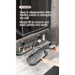 Casa si Gradina - Sanitare - Suporturi si accesorii baie - Suporturi baie - Organizator Lavoar N2L Store, Fara Gaurire, Ventuza Twist-Lock, Scurgere Apa, Transparent/Fumuriu - Infinity.ro