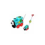 Jucarii, Copii si Bebe - Jucarii si jocuri - Jucarii bebelusi - Jucarii de tras/impins - Jucarie de Impins Interactiva Trenuletul Magic, cu Aripi Mobile si Sunete, Roz, h 58 cm, EMC ONSHOP® - Infinity.ro