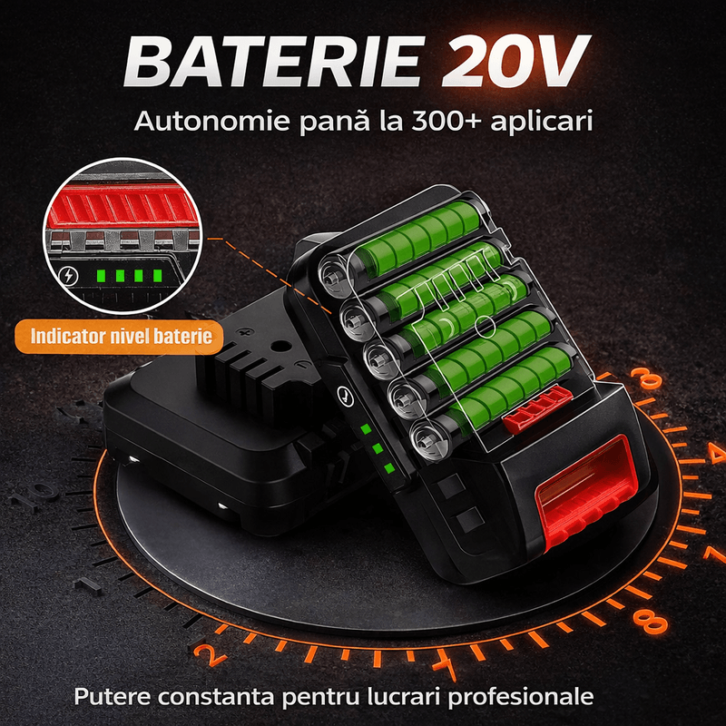 Casa si Gradina - Constructii - Scule electrice si accesorii - Pistoale de lipit - Pistol electric pentru silicon HAWIRE, 20V, 4 viteze reglabile, 300kg/s, 2Ah - Infinity.ro