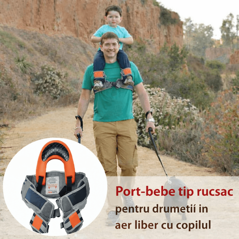 Jucarii, Copii si Bebe - Carucioare si articole de transport - Marsupii si hamuri bebe - Port bebe HAWIRE SaddleBaby, ergonomic, portocaliu, 2-5 ani, pana la 22kg - Infinity.ro