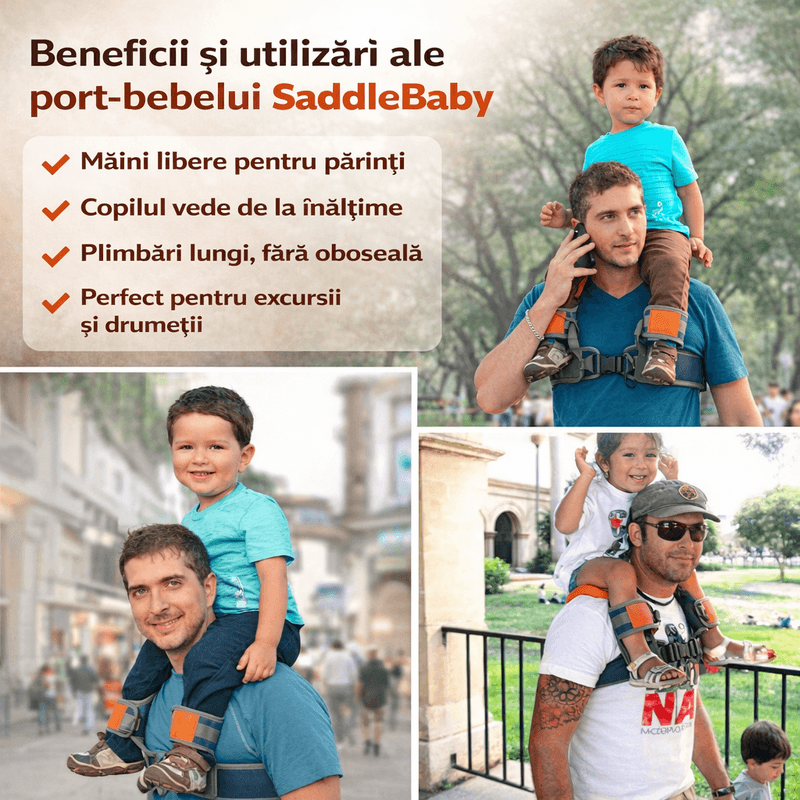 Jucarii, Copii si Bebe - Carucioare si articole de transport - Marsupii si hamuri bebe - Port bebe HAWIRE SaddleBaby, ergonomic, portocaliu, 2-5 ani, pana la 22kg - Infinity.ro