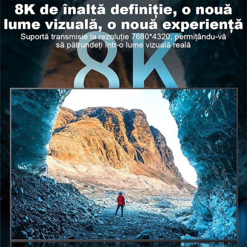 PC, gaming si accesorii - Retelistica - Cabluri si accesorii - Cablu HDMI 2.1 Tata-Tata 8k60hz 4k144hz, PRESTIGE CHARGE®, 20 Metri, 48Gbps, HDR Dinamic, Fibra Optica, 7.1 Panoramic - Infinity.ro