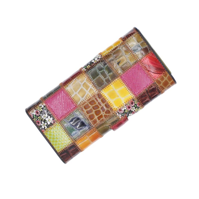 Fashion, accesorii si bijuterii - Femei - Accesorii femei - Portofele femei - Portofel de dama, din piele naturala, ButicCochet, 19x9x3 cm, Multicolor - PR1187 - Infinity.ro