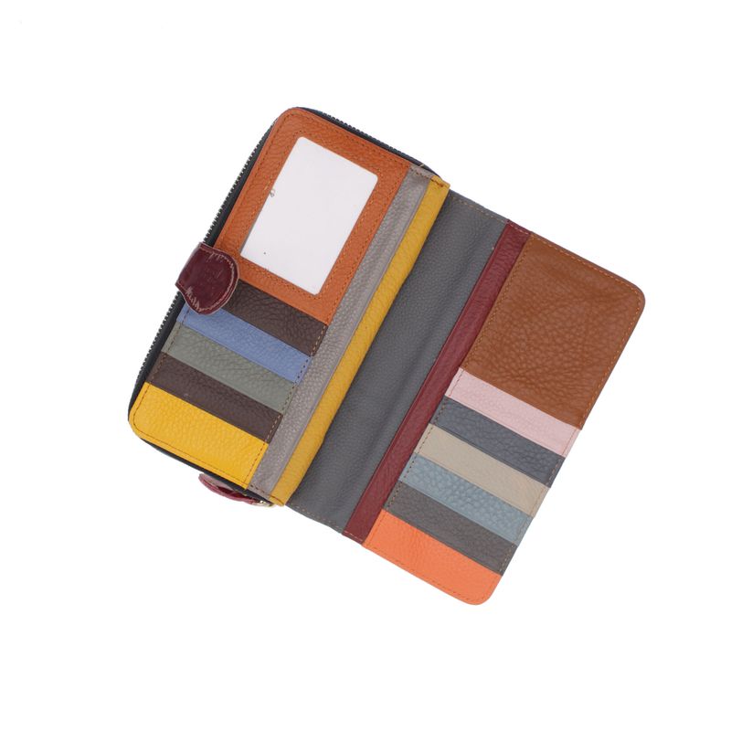 Fashion, accesorii si bijuterii - Femei - Accesorii femei - Portofele femei - Portofel de dama, din piele naturala, ButicCochet, 20x10x3 cm, Multicolor - PR1193 - Infinity.ro