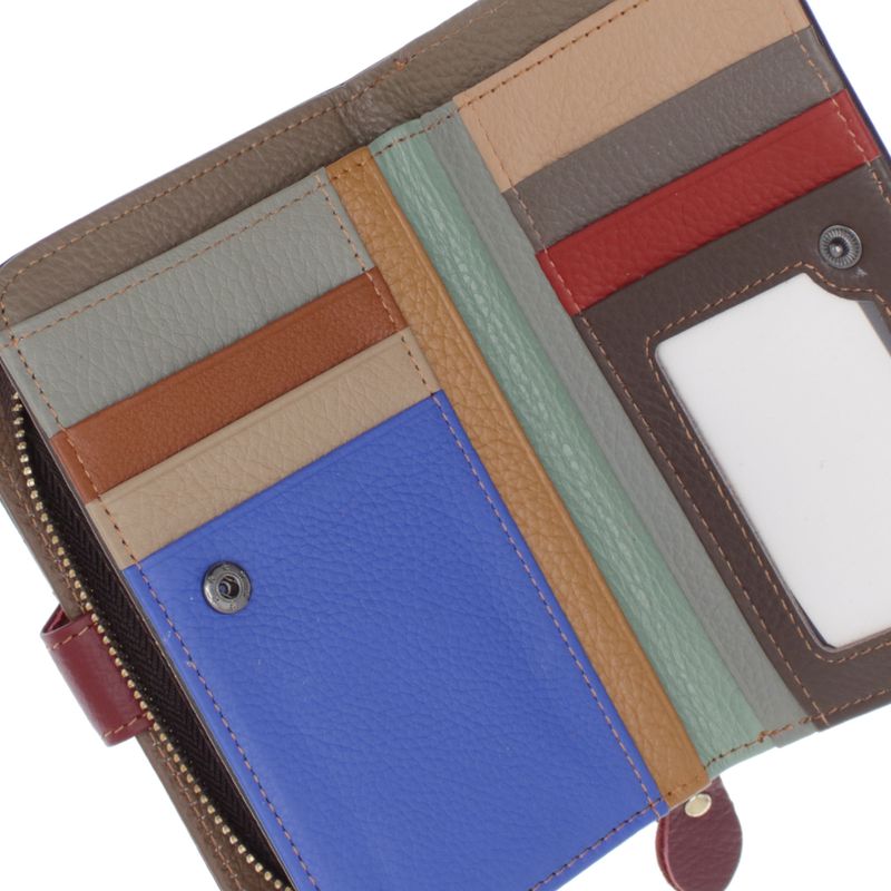Fashion, accesorii si bijuterii - Femei - Accesorii femei - Portofele femei - Portofel de dama, din piele naturala, ButicCochet, 16x10x4 cm, Multicolor - PR1183 - Infinity.ro