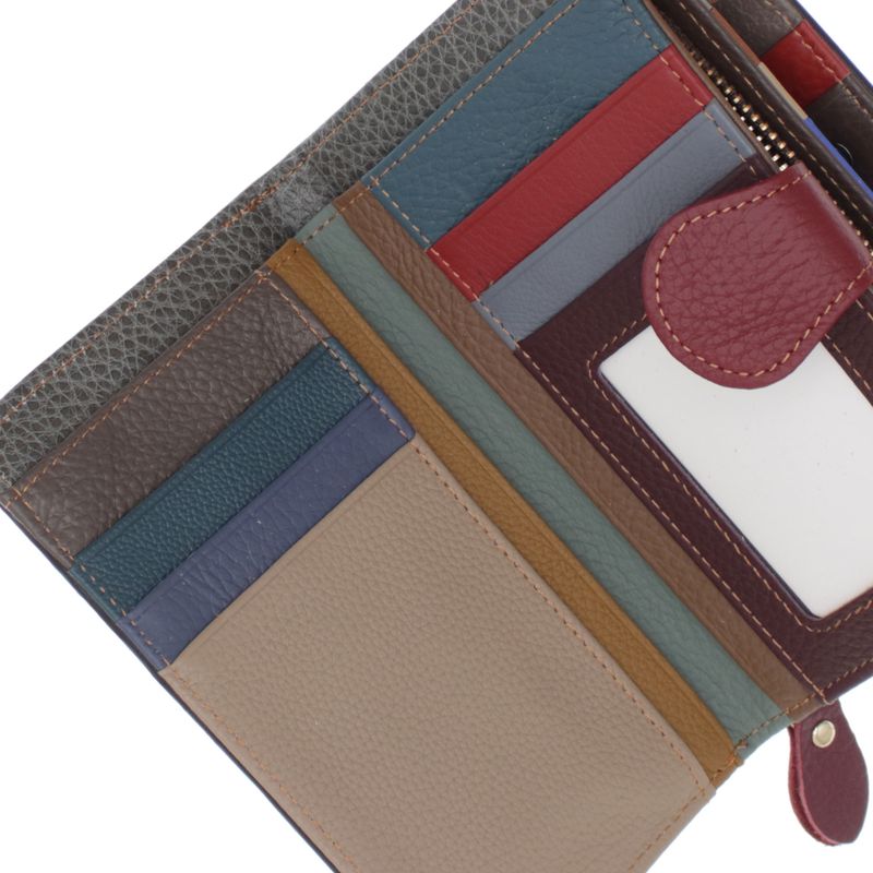Fashion, accesorii si bijuterii - Femei - Accesorii femei - Portofele femei - Portofel de dama, din piele naturala, ButicCochet, 16x10x4 cm, Multicolor - PR1183 - Infinity.ro