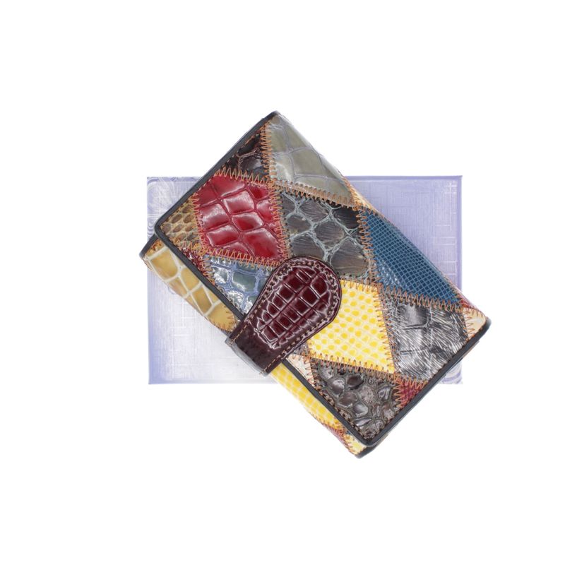 Fashion, accesorii si bijuterii - Femei - Accesorii femei - Portofele femei - Portofel de dama, din piele naturala, ButicCochet, 14x9x3 cm, Multicolor - PR1176 - Infinity.ro