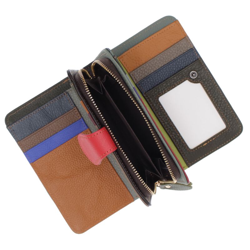 Fashion, accesorii si bijuterii - Femei - Accesorii femei - Portofele femei - Portofel de dama, din piele naturala, ButicCochet, 16x10x4 cm, Multicolor - PR1182 - Infinity.ro