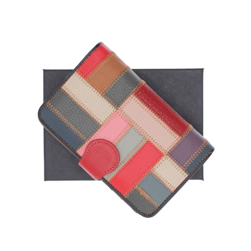 Fashion, accesorii si bijuterii - Femei - Accesorii femei - Portofele femei - Portofel de dama, din piele naturala, ButicCochet, 16x10x4 cm, Multicolor - PR1182 - Infinity.ro