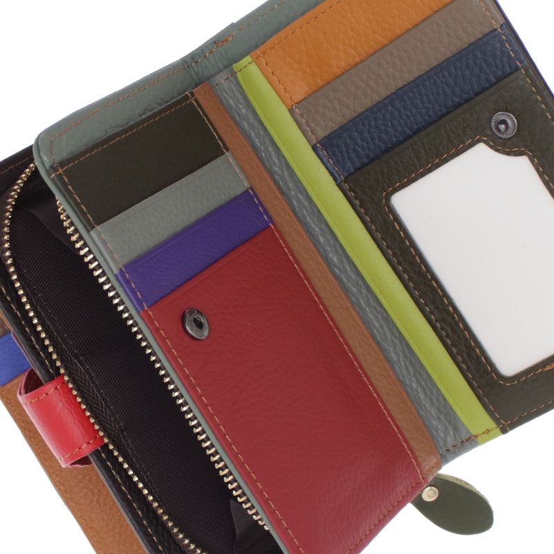 Fashion, accesorii si bijuterii - Femei - Accesorii femei - Portofele femei - Portofel de dama, din piele naturala, ButicCochet, 16x10x4 cm, Multicolor - PR1182 - Infinity.ro