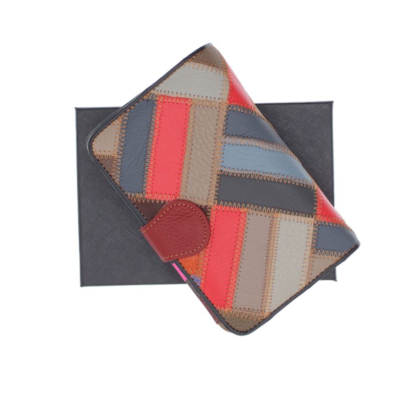 Fashion, accesorii si bijuterii - Femei - Accesorii femei - Portofele femei - Portofel de dama, din piele naturala, ButicCochet, 16x10x4 cm, Multicolor - PR1184 - Infinity.ro